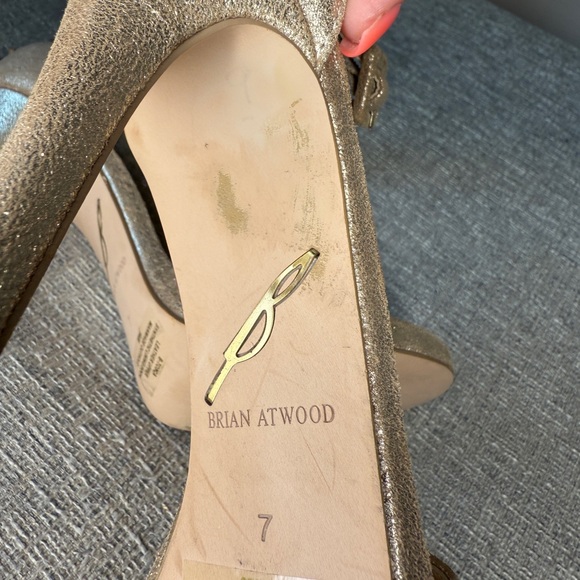 Brian Atwood B Tosca Fringe tassel gold heel sandal 7 - Picture 14 of 15